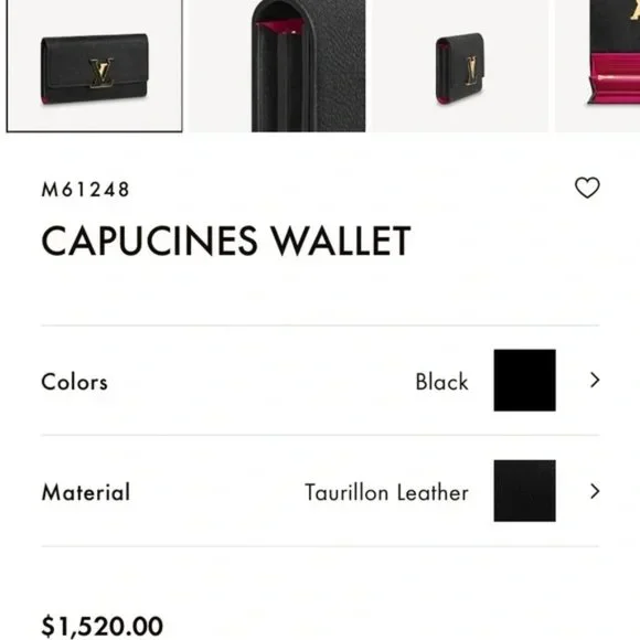 ⭐️Louis Vuitton Capucines black leather wallet or crossbody with bag charm - Picture 13 of 16